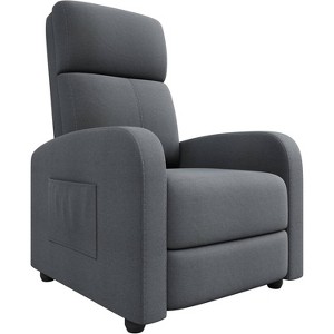 Recliner Chair - Ergonomic Adjustable Home Theater Seating w/ Tall Back, Wide Arms, Padded Seat & Side Pocket - 1 of 4