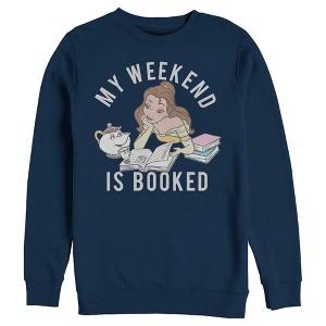 Men's Beauty and the Beast Belle My Weekend Is Booked Sweatshirt - 1 of 4