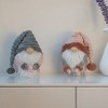 HomeRoots Set Of Two 11" Grey And Pink Fabric Christmas Gnome - 2 of 4