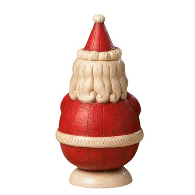 Festive Red and White Resin Santa Claus Figurine, 7.75 Inches