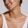 Lock Necklace, 14K Gold Plated Adjustable Paperclip Chain Dainty Lock Pendant Necklace Personalized Engraved Letter Jewelry for Women - 2 of 4