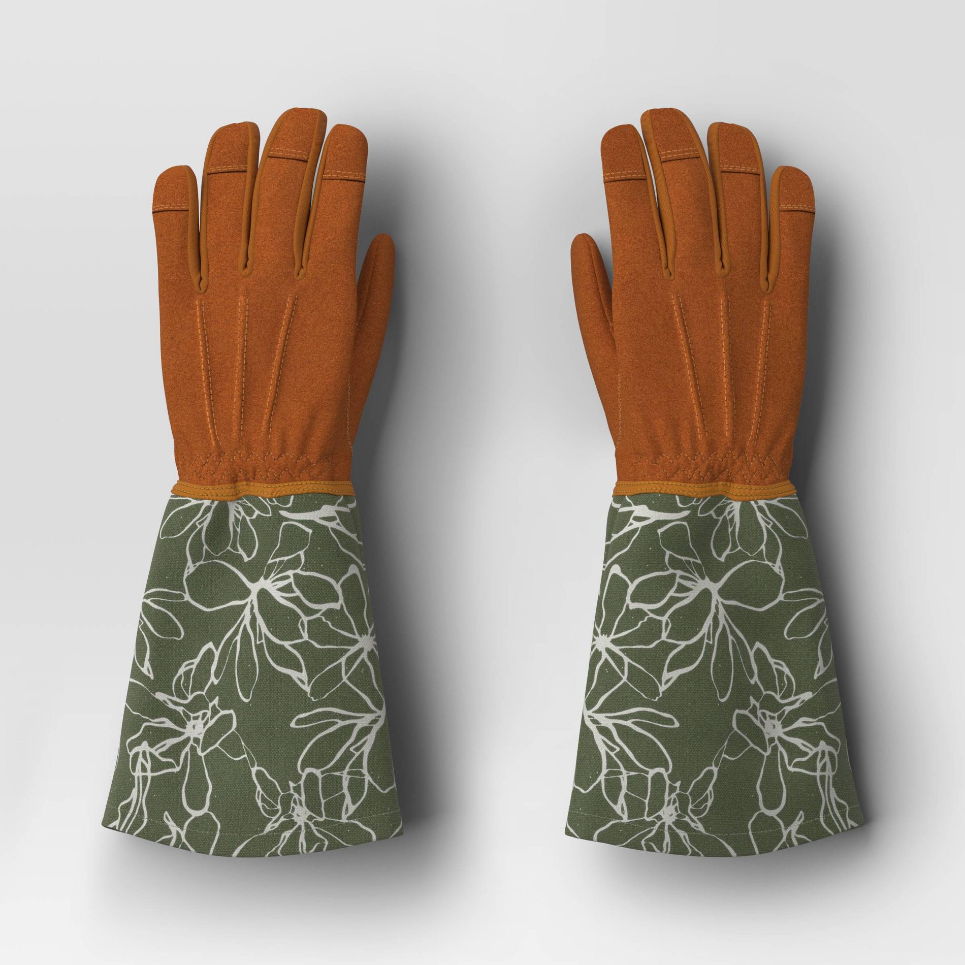 Duck Canvas Scribble Floral Rose Picker Gloves One Size Green - Threshold™