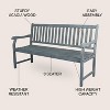 Laurel 3-Seat Slat-Back Acacia Wood Outdoor Garden Patio Bench - JONATHAN Y - 4 of 4