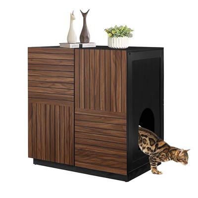 unipaws Furniture Style Tall Cat Litter Box Enclosure