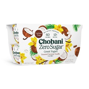 Chobani Zero Sugar Toasted Coconut Vanilla Greek Yogurt - 21.2oz/4ct Cups - 1 of 4