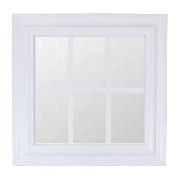 Northlight 17.5" White Mullions Windowpane Square Wall Mirror