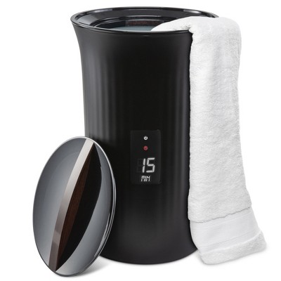 Serenelife Large Bucket Towel Warmer, White & Bamboo : Target