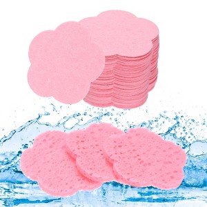 Unique Bargains Daily Skincare Home Travel Compressed Flower Shape Facial Sponges 2.4" 60 Pcs - 1 of 4