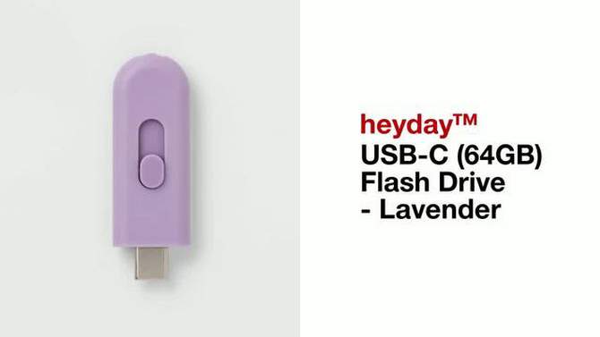 USB-C (64GB) Flash Drive - heyday&#8482; Pastel Lavender, 2 of 6, play video