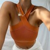 Womens Criss Cross Halter Sweater Vest Tops Summer Sleeveless Pullover Casual Lightweight V Neck Knit Tank Top - 4 of 4