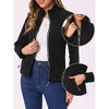 INSPIRE CHIC Women's Full Zip Long Sleeve High Neck Side Pockets Winter Fleece Jacket - 2 of 4