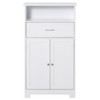 kleankin Modern Floor Bathroom Storage Cabinet Free Standing Cupboard with Drawer and Adjustable Shelf, Entryway Living Room Organizer,White - 4 of 4