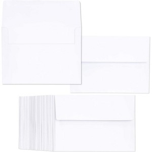 Juvale 100-Pack A7 Envelopes for 5x7 Greeting Cards & Invitation, Square Flap, Bright White, 5.25 x 7.25 inches - 1 of 3