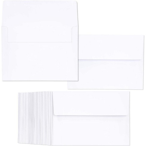 Juvale 100-Pack A7 Envelopes for 5x7 Greeting Cards & Invitation, Square  Flap, Bright White, 5.25 x 7.25 inches