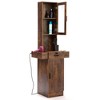 Sevobal Utility Storage Cabinets Stand Barber Station Hair Styling with Glass Door, 3-Tier Shelf, Dryer Tool Holders for Salon, Brown, 23"*15.8"*66.9" - 2 of 4