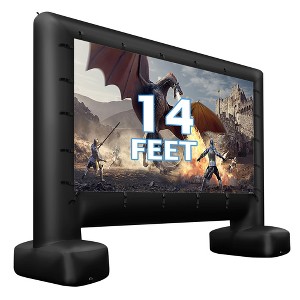 Tangkula 14 Ft Inflatable Movie Screen Outdoor Projector Screen w/ Air Blower Carry Bag - 1 of 4