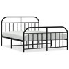 vidaXL Metal Bed Frame with Headboard and Footboard Black 53.9 in.x74.8 in. Full - 2 of 4