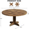 47 Inch Round Dining Table for 4, Farmhouse Kitchen Table with Wood Tabletop and Stable Base, for Kitchen, Living Room, (Table Only) - 2 of 4