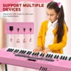 SKONYON 61-Key Beginners Electronic Keyboard Piano Set with Lighted Keys LCD Screen 3-Teaching Modes, Pink - 3 of 4