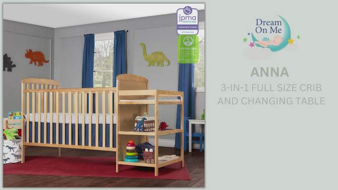 Dream On Me Anna 4 in 1 Full-Size Crib and Changing Table Combo, 2 of 11, play video