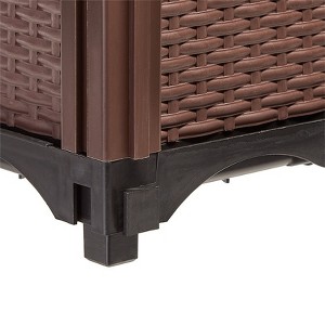 The Lakeside Collection Planter Garden Plastic 12 Inch Raised Self Watering Black Or White - 12" Raised Plastic Planter White - 1 of 4