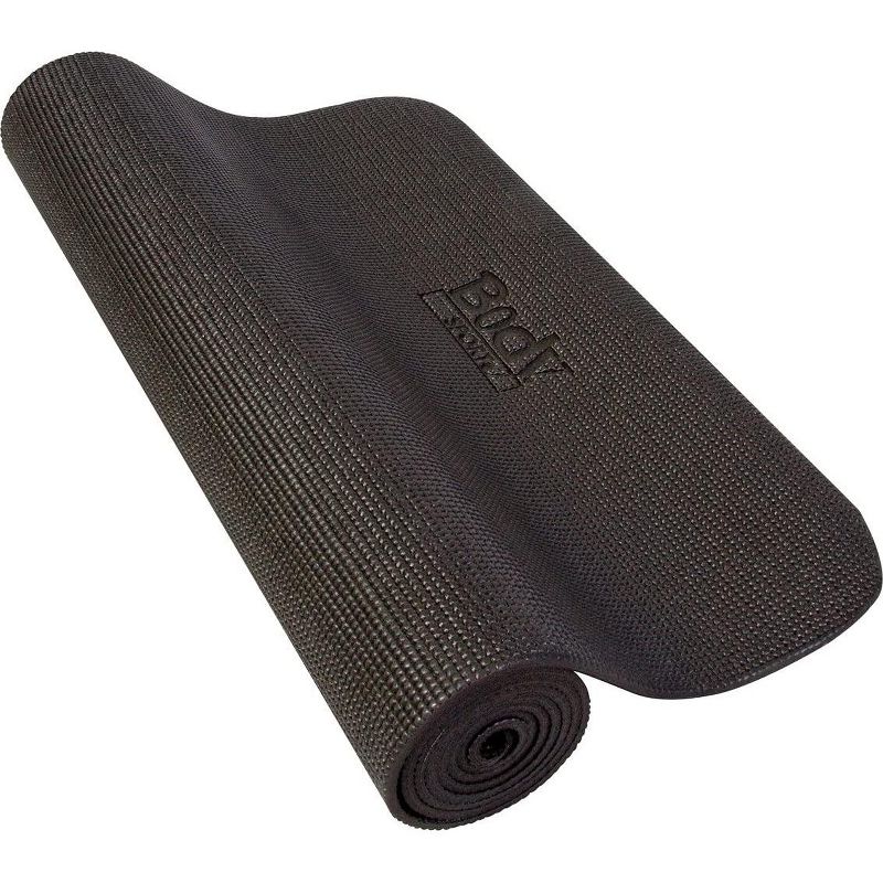 BodySport Personal Exercise Mat, Exercise Equipment for Yoga, Pilates, and Fitness Routines, 72" x 24" x 1/4", Black, 1 of 4