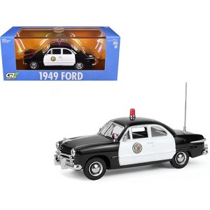 1949 Ford Custom Police Car "LAPD (Los Angeles Police Department)" Black and White 1/64 Scale Diecast Model Cars by Greenlight - 1 of 4
