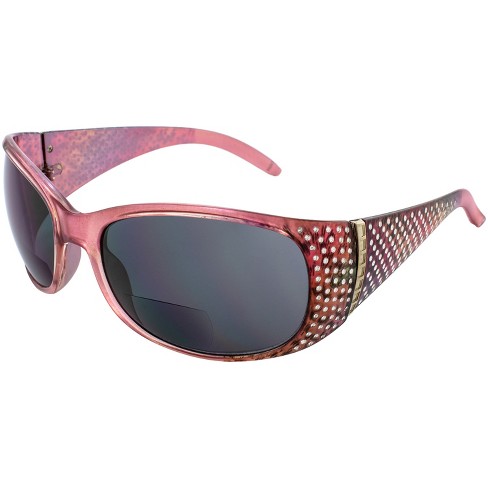 Women's Crystal Plastic Shield Sunglasses - Wild Fable™ Pink