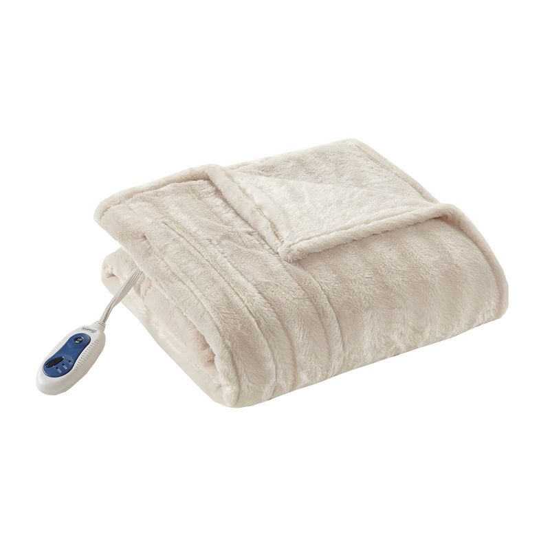 Duke Faux Fur Electric Heated Throw Blanket - Beautyrest, 1 of 8