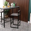 CENGHU Dining Chairs Set of 2, Black Bar Stool with Backrest, Counter Height PU Leather Upholstered Bar Chairs with Footrest - 2 of 4
