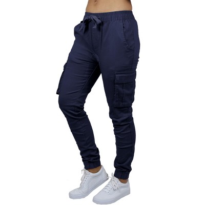 Jump Start Women's Loose  Fit  Cotton Flex Stretch Cargo Jogger Pants