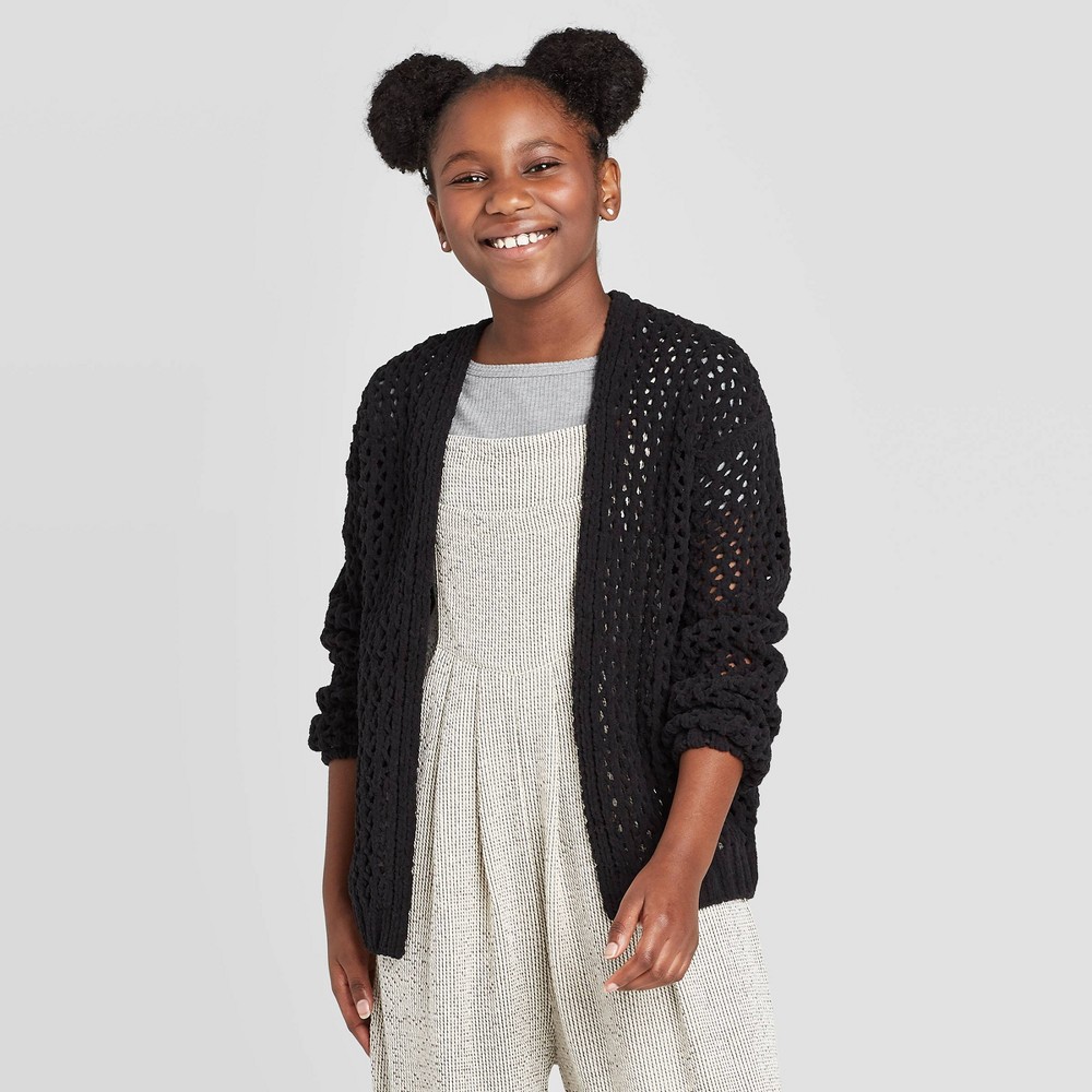 Girls' Chenille Cardigan - art class Black M was $19.99 now $7.99 (60.0% off)