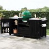 66'' Outdoor Kitchen Island for Big Green Egg Grill,Wood Grill Cart with Stainless Steel Top,Patio Grill Table with Drawer,Storage-Coolbibila - 3 of 4