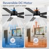 Airsurfer Modern Ceiling Fan with Light – 48-Inch Black 5-Blade Fan with Remote, Quiet Motor for Living Room, Bedroom, or Dining Area - 4 of 4