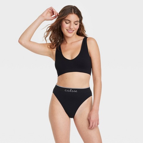 Women's Seamless Cheeky Underwear - Colsie™ Black XS