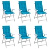 vidaXL Highback Chair Cushion Set of 6 Anthracite Fabric (100% polyester) - 4 of 4