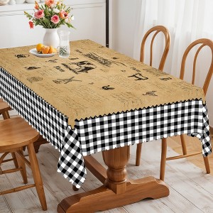 Farmhouse Tablecloth Vintage Style Chicken Cat Table Cover Farmhouse Animal Decor Tablecloth for Kitchen Dining Party - 1 of 4