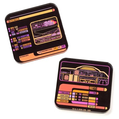 Crowded Coop, LLC Star Trek LCARS Drink Coasters, Set of 2