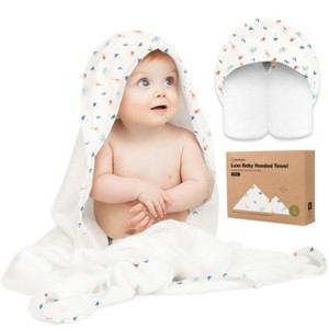 Luxe Baby Hooded Towel, Organic Baby Bath Towel, Hooded Baby Towels, Baby Beach Towel for Newborn, Kids - 1 of 4