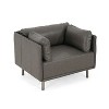 NicBex Modern Mid Century Lounge Accent Chairs for Living Room,Comfy Upholstered Arm Chairs,Sofa Chair with Steel Legs - 3 of 4