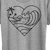 Women's - Instant Message - Heart Ocean Line Art Short Sleeve Graphic T-Shirt - 2 of 4
