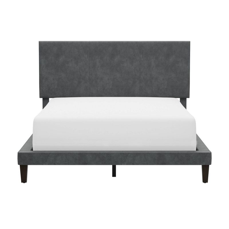 Muellen Upholstered Platform Bed with 2 Dual USB Ports Graphite Gray Vinyl - Hillsdale Furniture, 5 of 16