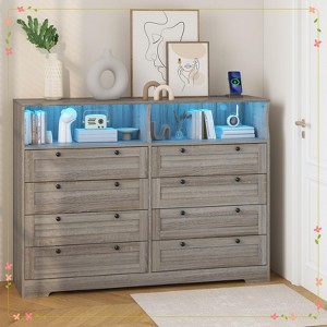 Dresser for Bedroom, TV Stand Dresser with Charging Station and LED Lights - 1 of 4