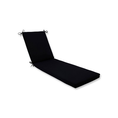 Canvas Indoor/Outdoor Chaise Lounge Cushion - Black - Pillow Perfect