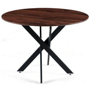 NicBex 42.1 Inch Mid-Century Round Dining Table with Cross Leg for 4-6 People,Dining Room,Living Room - 1 of 4