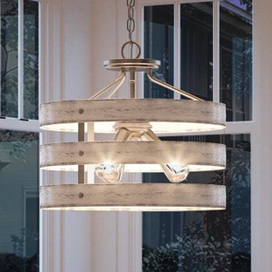 Urban Ambiance Luxury Modern Farmhouse Chandelier / Ceiling Fixture,  13-1/2"H x 17"W,  Galvanized Steel, UHP2471 - 1 of 4