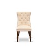 East West Furniture DAP2F23 Dallas Parson Kitchen Chairs - Button Tufted Nailhead Trim Beige Red faux Leather  Dining Chairs, Set of 2, linen white - 3 of 4