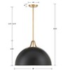 Crystorama Lighting Soto 1 - Light Pendant in  Matte Black/Antique Gold - 3 of 3