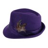 Kenny K Men's Dressy Faux Felt Fedora with Feather - 2 of 4