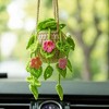 Anna-Kaci Handmade Crochet Hanging Flower Basket Decoration with Blooming Details - 3 of 4